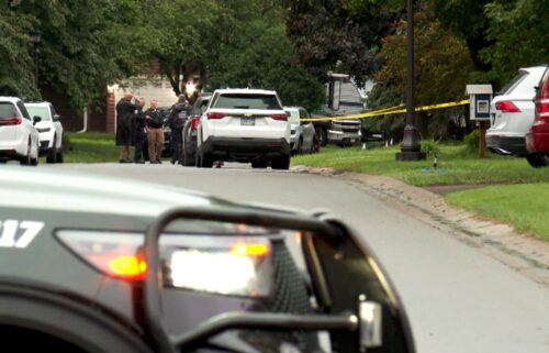 Police respond to a shooting in the Minneapolis suburb of Champlin on Saturday